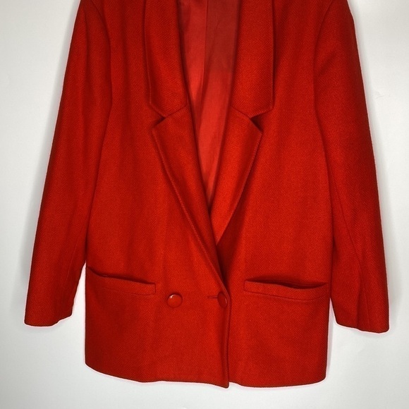 Vintage Stephen Douglas Wool Blazer Red Pure Wool Button Blazer Jacket M/L - Picture 3 of 9
